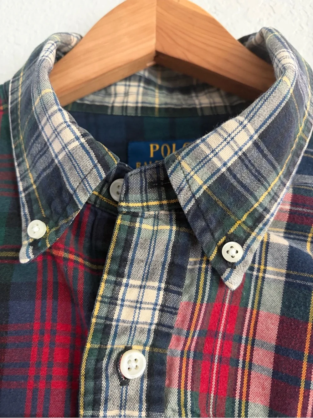 Polo Ralph Lauren Patchwork Plaid Button Down Long Sleeve Shirt Size XL